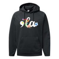 Comma La Floral Kamala Harris President 2024 Coma La Flowers Performance Fleece Hoodie