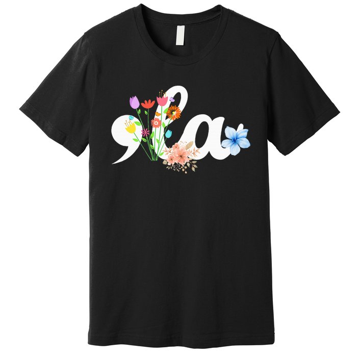 Comma La Floral Kamala Harris President 2024 Coma La Flowers Premium T-Shirt