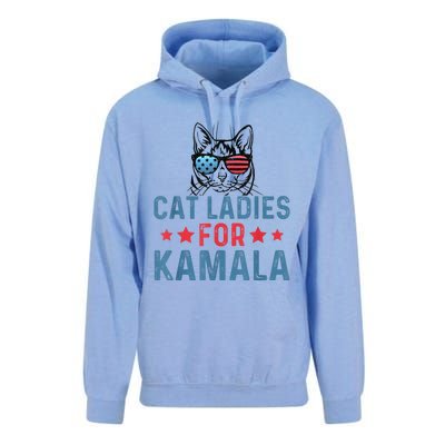 Cat Ladies For Kamala Funny Cat 2024 President Kamalaharris Unisex Surf Hoodie