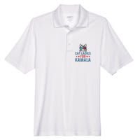 Cat Ladies For Kamala Funny Cat 2024 President Kamalaharris Men's Origin Performance Pique Polo