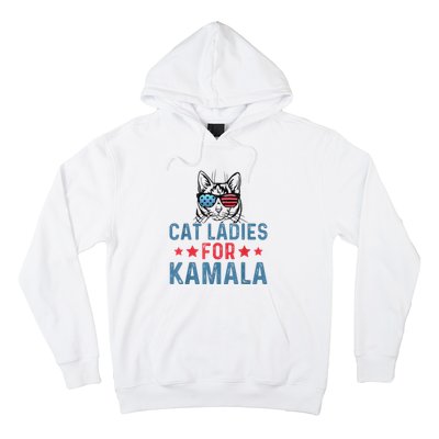 Cat Ladies For Kamala Funny Cat 2024 President Kamalaharris Hoodie