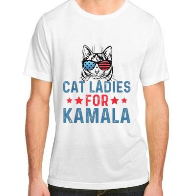 Cat Ladies For Kamala Funny Cat 2024 President Kamalaharris Adult ChromaSoft Performance T-Shirt