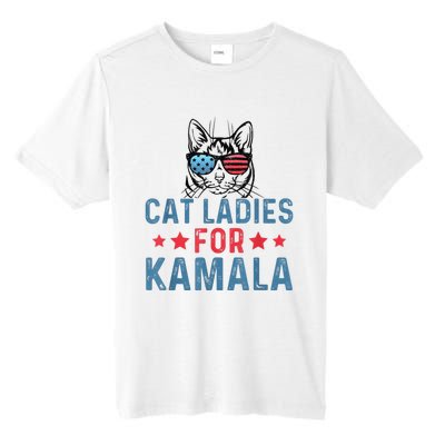 Cat Ladies For Kamala Funny Cat 2024 President Kamalaharris Tall Fusion ChromaSoft Performance T-Shirt