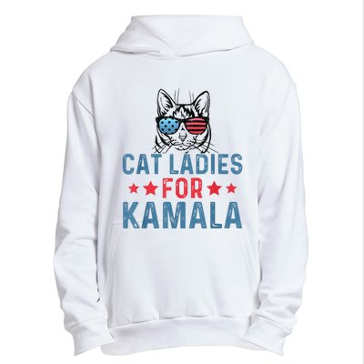 Cat Ladies For Kamala Funny Cat 2024 President Kamalaharris Urban Pullover Hoodie