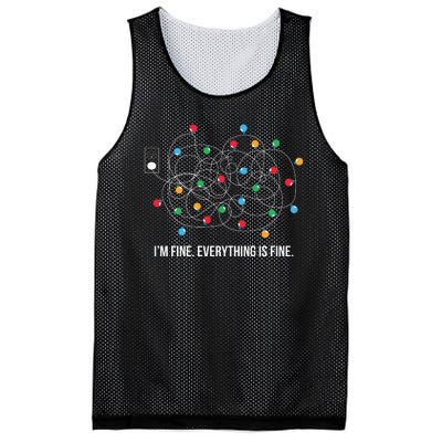 Christmas Light Funny Messy Im Fine Everything Is Fine Mesh Reversible Basketball Jersey Tank