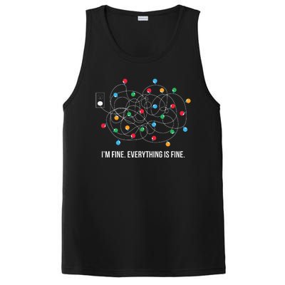 Christmas Light Funny Messy Im Fine Everything Is Fine PosiCharge Competitor Tank