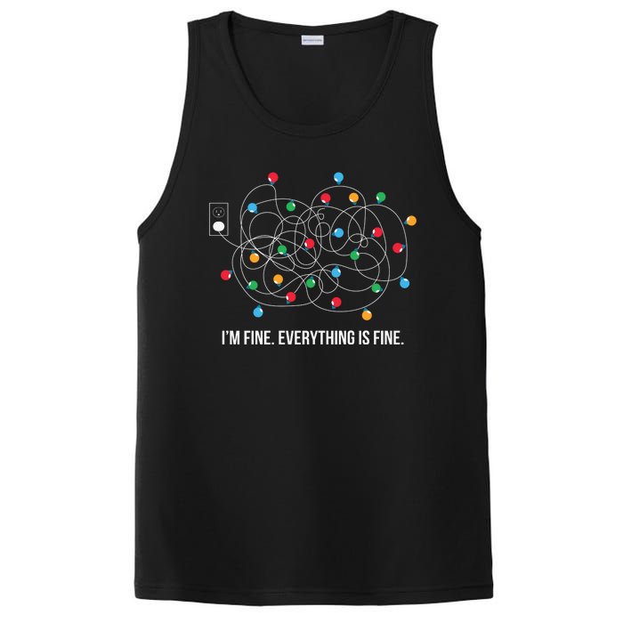 Christmas Light Funny Messy Im Fine Everything Is Fine PosiCharge Competitor Tank