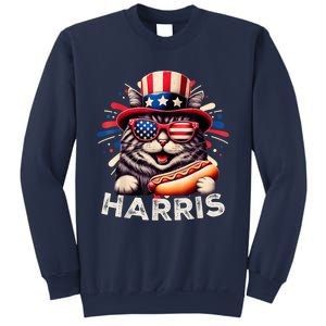 Cat Ladies For Kamala Funny Cat 2024 President Kamalaharris Sweatshirt