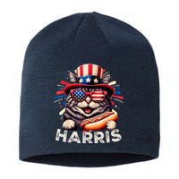 Cat Ladies For Kamala Funny Cat 2024 President Kamalaharris Sustainable Beanie