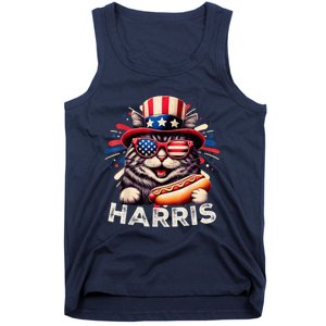 Cat Ladies For Kamala Funny Cat 2024 President Kamalaharris Tank Top