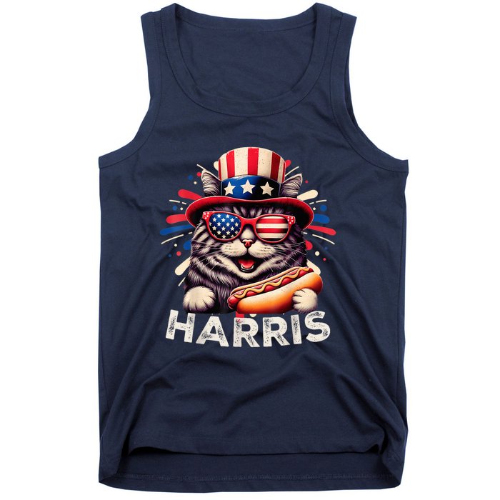 Cat Ladies For Kamala Funny Cat 2024 President Kamalaharris Tank Top