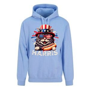 Cat Ladies For Kamala Funny Cat 2024 President Kamalaharris Unisex Surf Hoodie