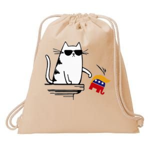 Cat Ladies For Kamala Harris Donald Trump 2024 Drawstring Bag