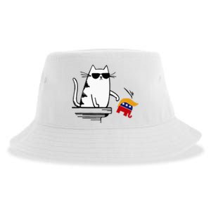 Cat Ladies For Kamala Harris Donald Trump 2024 Sustainable Bucket Hat