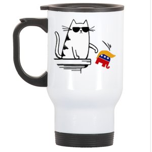 Cat Ladies For Kamala Harris Donald Trump 2024 Stainless Steel Travel Mug