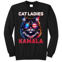 Cat Ladies For Kamala Funny Cat 2024 President Kamala Harris Sweatshirt