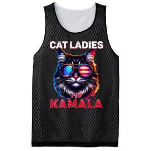 Cat Ladies For Kamala Funny Cat 2024 President Kamala Harris Mesh Reversible Basketball Jersey Tank