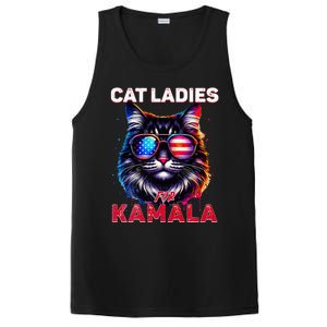 Cat Ladies For Kamala Funny Cat 2024 President Kamala Harris PosiCharge Competitor Tank