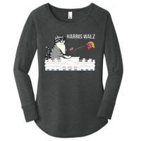 Cat Ladies For Kamala Harris Donald Trump 2024 Women's Perfect Tri Tunic Long Sleeve Shirt