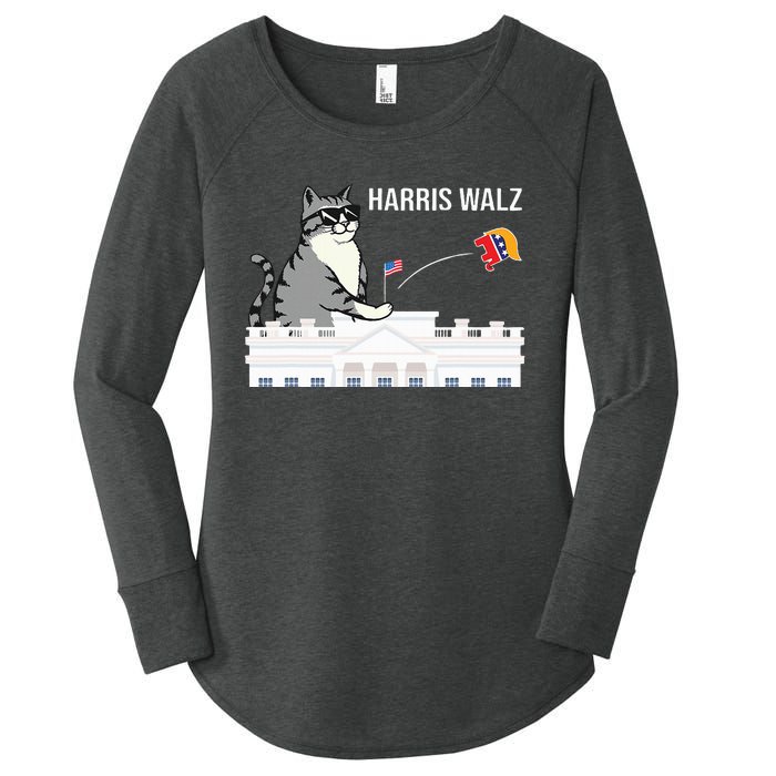 Cat Ladies For Kamala Harris Donald Trump 2024 Women's Perfect Tri Tunic Long Sleeve Shirt