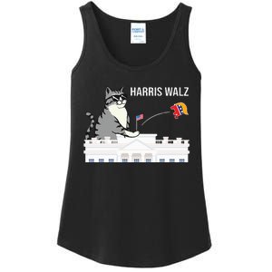 Cat Ladies For Kamala Harris Donald Trump 2024 Ladies Essential Tank