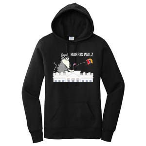 Cat Ladies For Kamala Harris Donald Trump 2024 Women's Pullover Hoodie