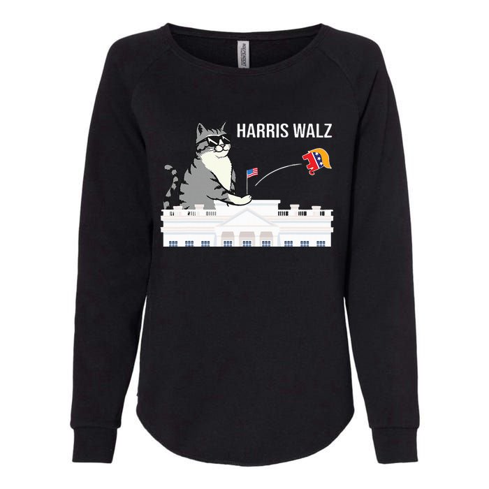 Cat Ladies For Kamala Harris Donald Trump 2024 Womens California Wash Sweatshirt