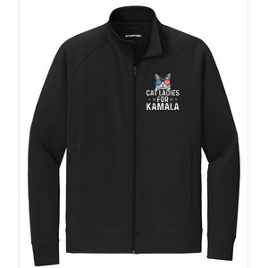 Cat Ladies For Kamala Funny Cat 2024 President Kamalaharris Stretch Full-Zip Cadet Jacket