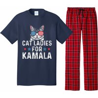 Cat Ladies For Kamala Funny Cat 2024 President Kamalaharris Pajama Set