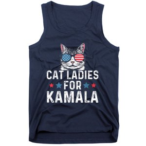 Cat Ladies For Kamala Funny Cat 2024 President Kamalaharris Tank Top