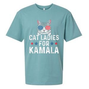 Cat Ladies For Kamala Funny Cat 2024 President Kamalaharris Sueded Cloud Jersey T-Shirt