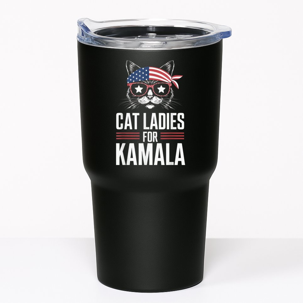 Cat Ladies For Kamala Funny Cat 2024 President Kamalaharris Tumbler