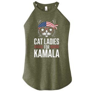 Cat Ladies For Kamala Funny Cat 2024 President Kamalaharris Women's Perfect Tri Rocker Tank