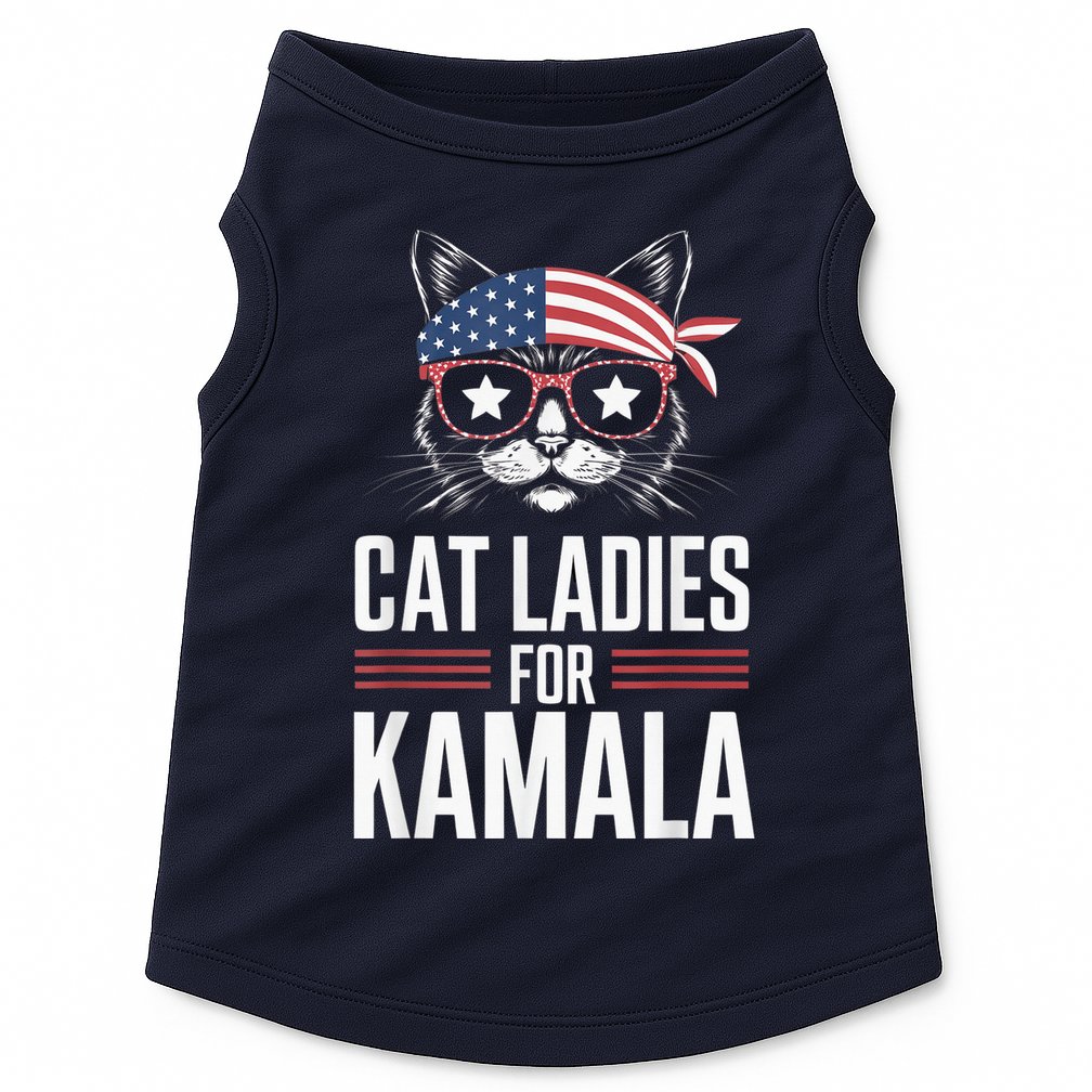 Cat Ladies For Kamala Funny Cat 2024 President Kamalaharris Doggie Tank