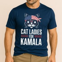 Cat Ladies For Kamala Funny Cat 2024 President Kamalaharris Cooling Performance Crew T-Shirt