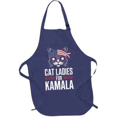 Cat Ladies For Kamala Funny Cat 2024 President Kamalaharris Apron