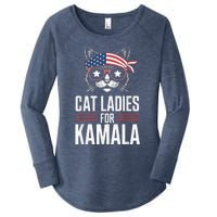 Cat Ladies For Kamala Funny Cat 2024 President Kamalaharris Women's Perfect Tri Tunic Long Sleeve Shirt