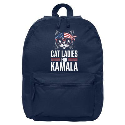 Cat Ladies For Kamala Funny Cat 2024 President Kamalaharris 16 in Basic Backpack