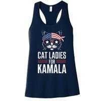 Cat Ladies For Kamala Funny Cat 2024 President Kamalaharris Women's Racerback Tank