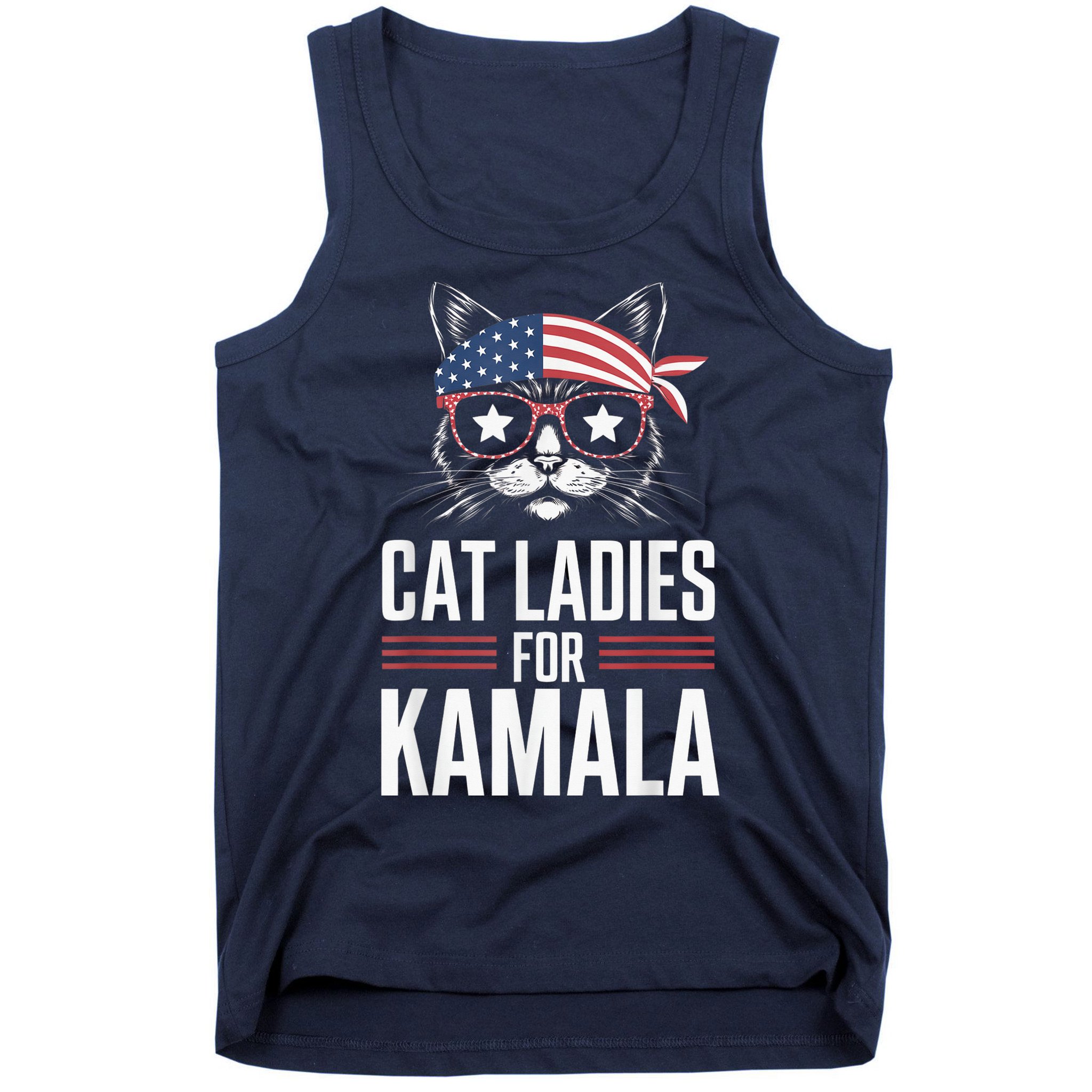 Cat Ladies For Kamala Funny Cat 2024 President Kamalaharris Tank Top