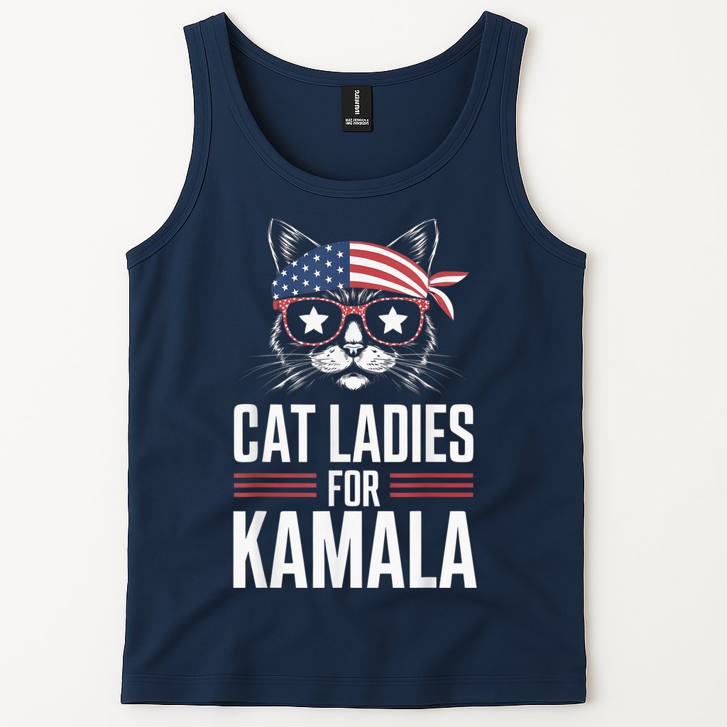 Cat Ladies For Kamala Funny Cat 2024 President Kamalaharris Tank Top