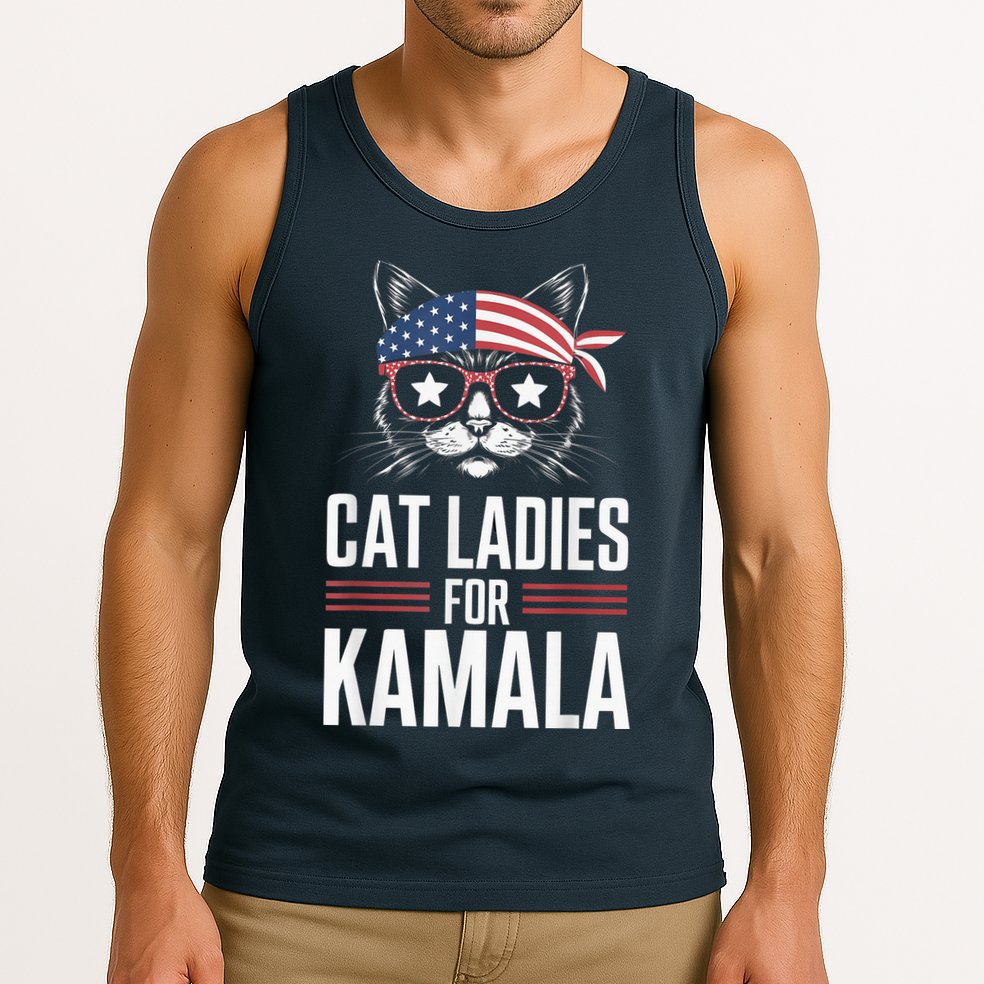 Cat Ladies For Kamala Funny Cat 2024 President Kamalaharris Tank Top