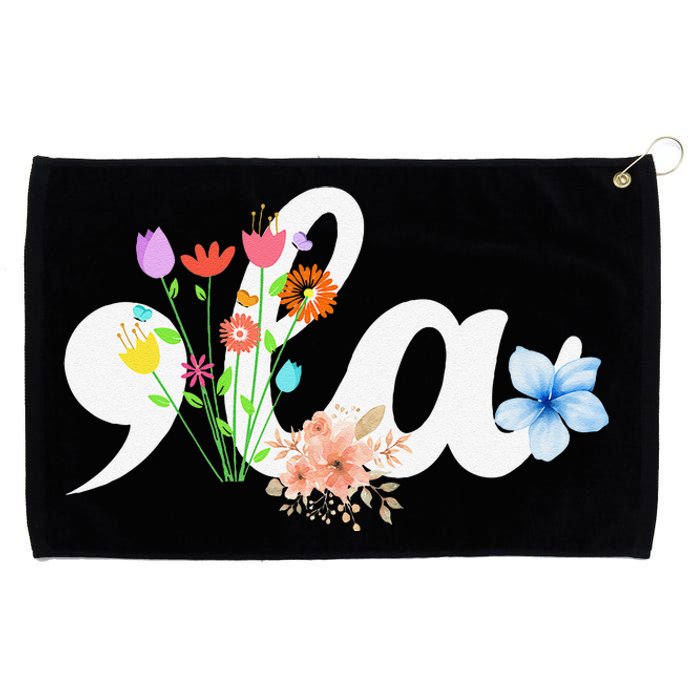 Comma La Floral Kamala Harris President 2024 Coma La Flowers Gift Grommeted Golf Towel