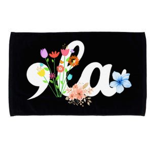 Comma La Floral Kamala Harris President 2024 Coma La Flowers Gift Microfiber Hand Towel