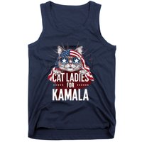 Cat Ladies For Kamala Funny Cat 2024 President Kamalaharris Tank Top