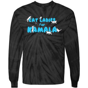 Cat Ladies For Kamala Gift Tie-Dye Long Sleeve Shirt