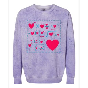 Cute Love Formula Funny Valentines Math Operations Red Heart Colorblast Crewneck Sweatshirt