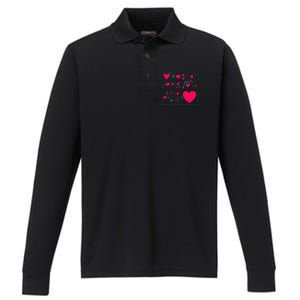 Cute Love Formula Funny Valentines Math Operations Red Heart Performance Long Sleeve Polo