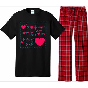 Cute Love Formula Funny Valentines Math Operations Red Heart Pajama Set