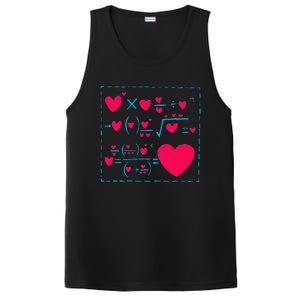 Cute Love Formula Funny Valentines Math Operations Red Heart PosiCharge Competitor Tank